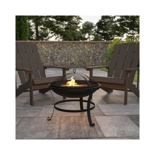 Details about   48" Round Wood Burning Outdoor Patio Fire Pit Set With Mesh Spark Guard Poker 