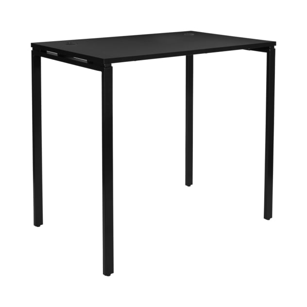 42"_High_Standing_Desk_with_Black_Laminate_Top_and_Black_Finish_Metal_Legs_Main_Image