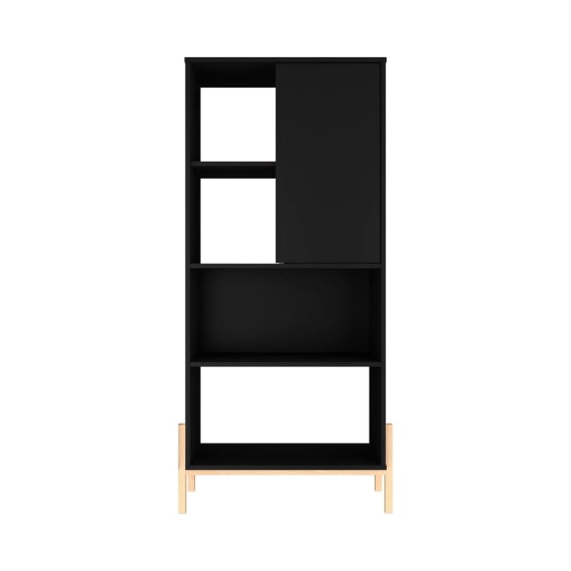 Bowery Bookcase in Black and Oak