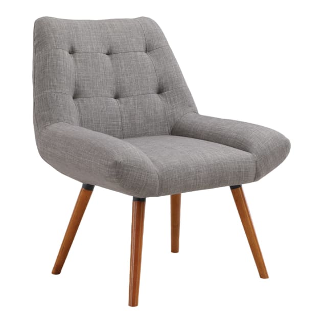 Calico Accent Chair in Cement Fabric with Amber Legs