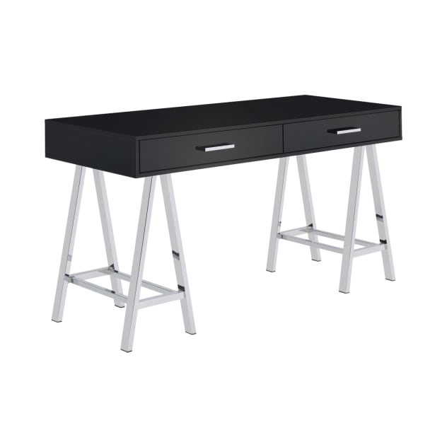 Vivid_Desk_with_2_Drawers_in_Black_Top_and_Chrome_Base_Main_Image