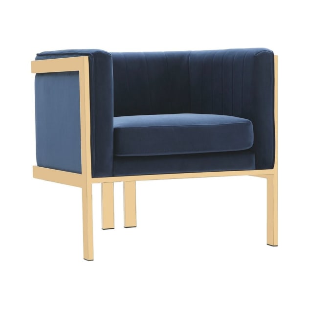 Paramount Accent Armchair in Royal Blue and Polished Brass