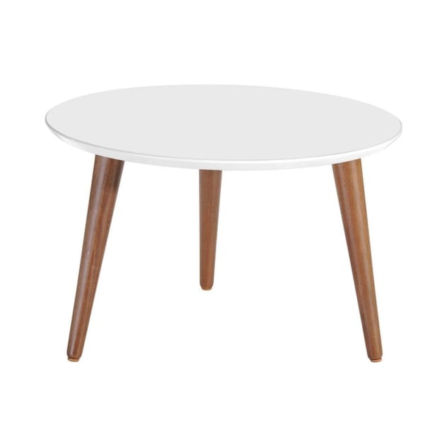 Moore 23.62" Round Mid-High Coffee Table in White Gloss