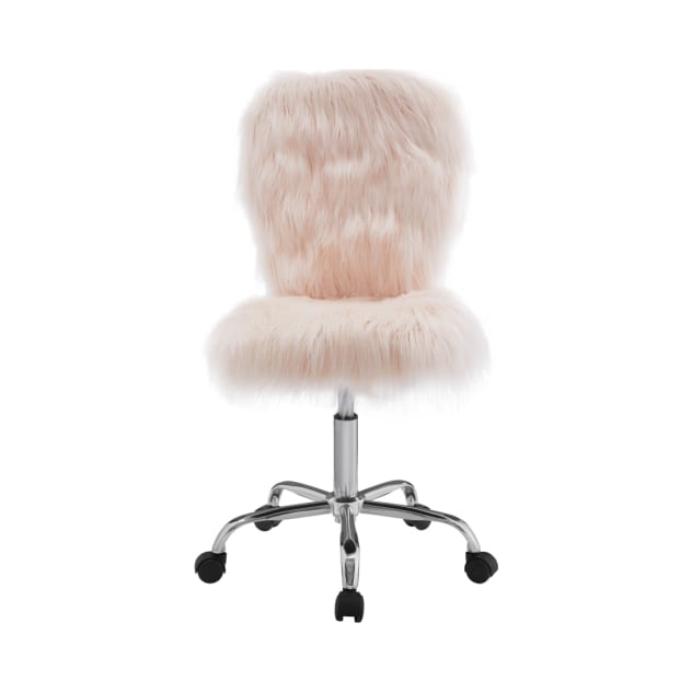Cilley Collection Blush Faux Fur Task Chair