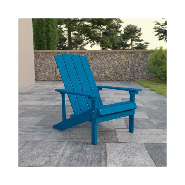 Charlestown All Weather Poly Resin Wood Adirondack Chair in Blue