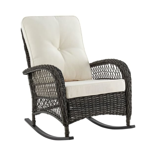 Fruttuo Patio Rocking Chair with Cream Cushions