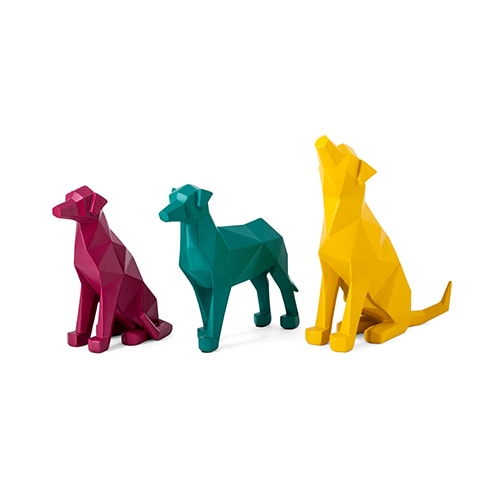 Origami Dog Statuaries - Set of 3 (61250)