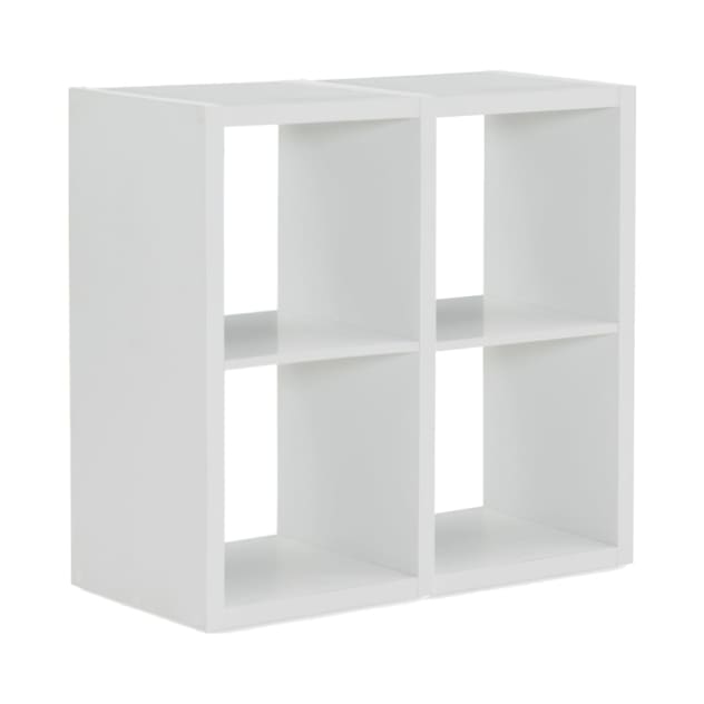 Kinne Collection White 4 Cubby Storage Cabinet