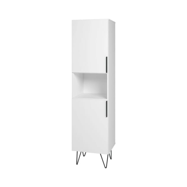 Beekman 17.51" Narrow Bookcase Cabinet in White