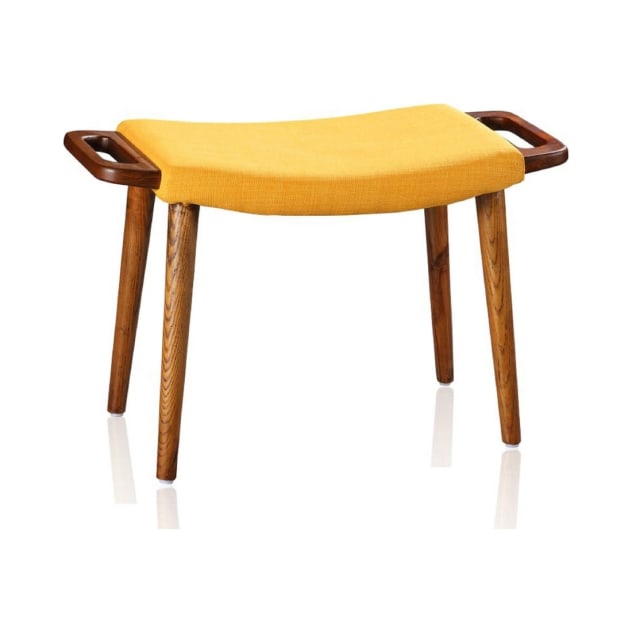 Geta Ottoman in Yellow and Antique Walnut
