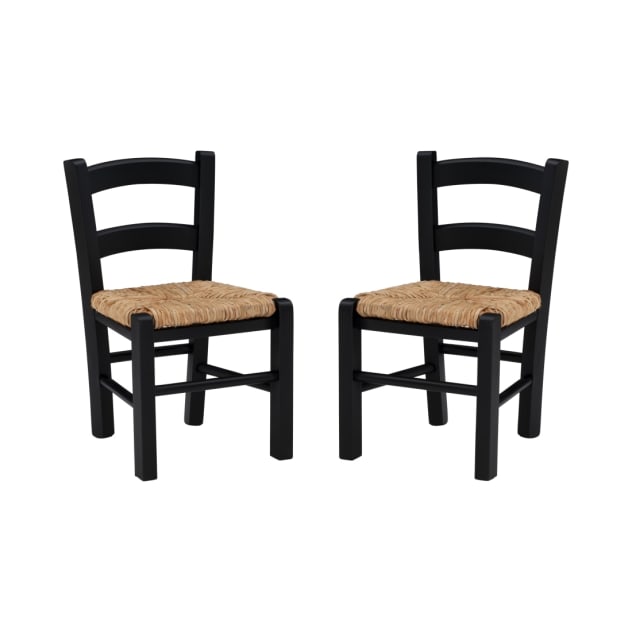 Wembley Collection Black Kid Chair Set of 2