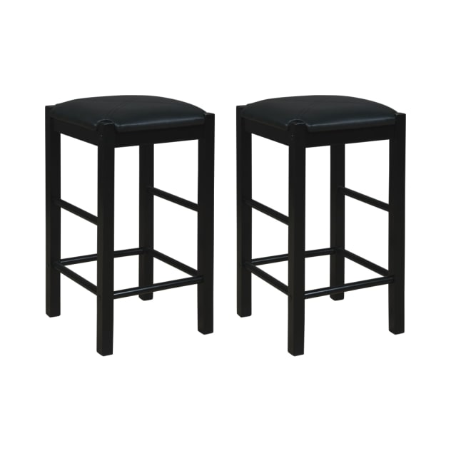 Driscoll Collection Black Backless Counter Stool Set of 2