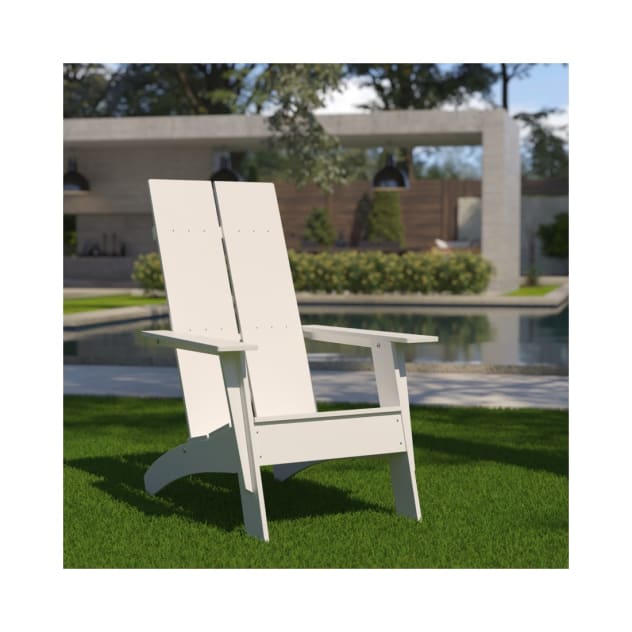 Sawyer Modern All Weather Poly Resin Wood Adirondack Chair in White