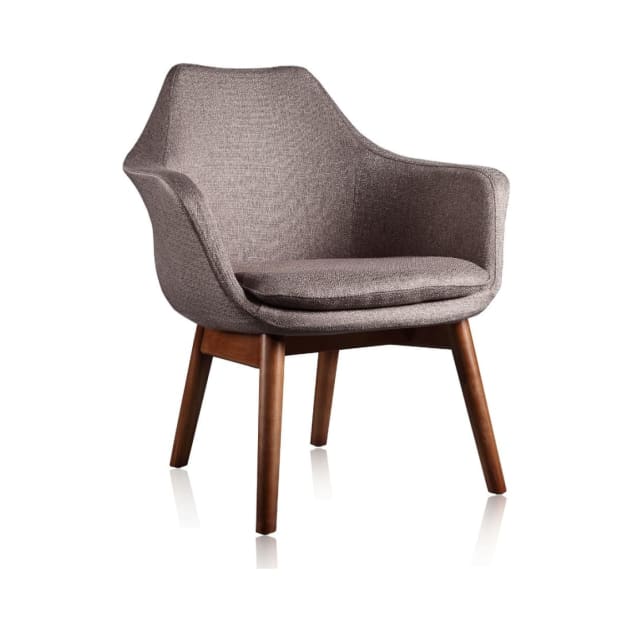 Cronkite Accent Chair in Grey and Walnut
