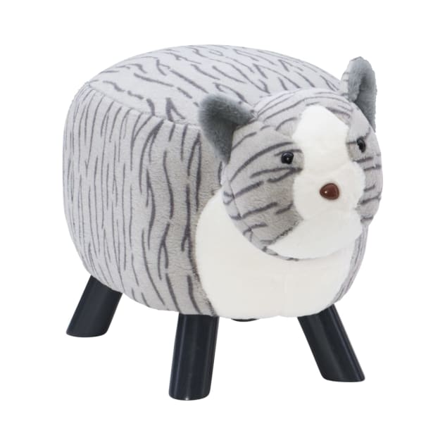Rhoda Collection Gray Stripe Cat Stool