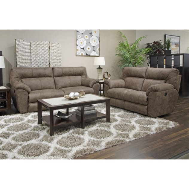 Harrison Collection Coffee Faux Leather Sofa & Loveseat