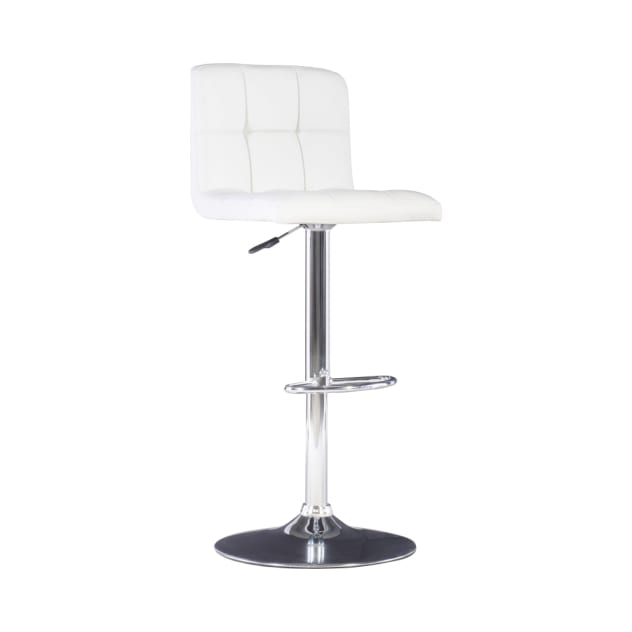 Ebersol Collection White Faux Leather Barstool