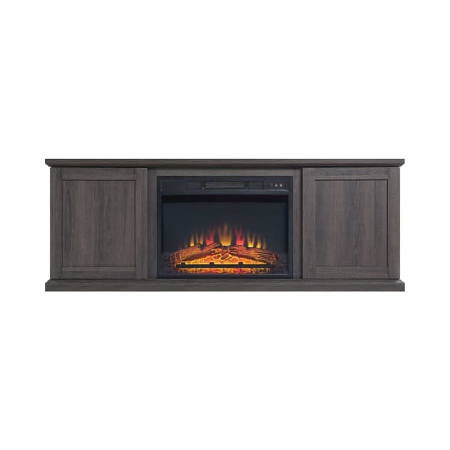 Franklin 60" Fireplace TV Stand in Heavy Brown
