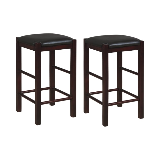 Driscoll Collection Espresso Espresso Backless Counter Stool Set of 2
