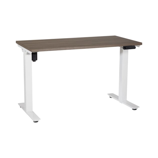 Prado_Table_with_Urban_Walnut_Top_and_White_Base_2-Stage_One_Motor_Height_Adjustable__Main_Image