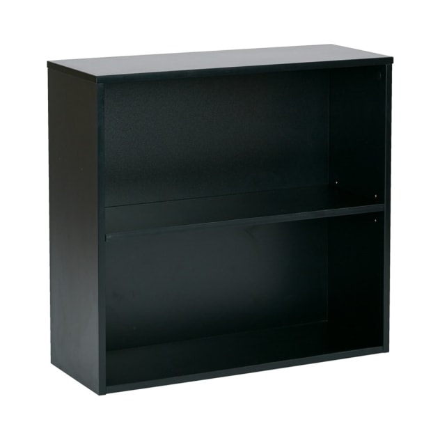 Prado 30" 2 Shelf Bookcase, 3/4" Shelf Black