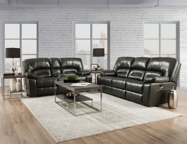 Dakota II Steel Living Room Collection - Dual Reclining Sofa & Loveseat