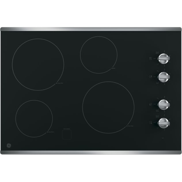 GE 30" Built-In Knob Control Electric Cooktop with Stainless Steel Trim - JP3030SJSS