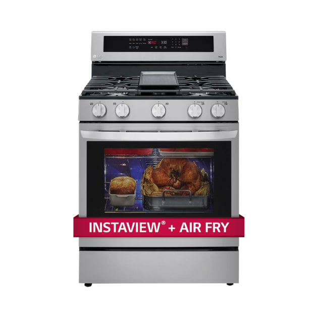 LG 5.8 cu ft. Smart Wi-Fi Enabled True Convection InstaView™ Gas Range with Air Fry - LRGL5825F