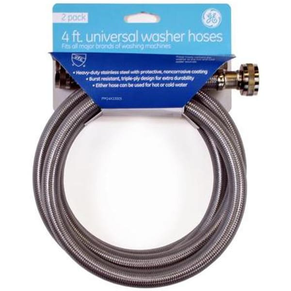 GE® Washer Hose - Burst Resistant - Stainless Steel  (PM14X10005)