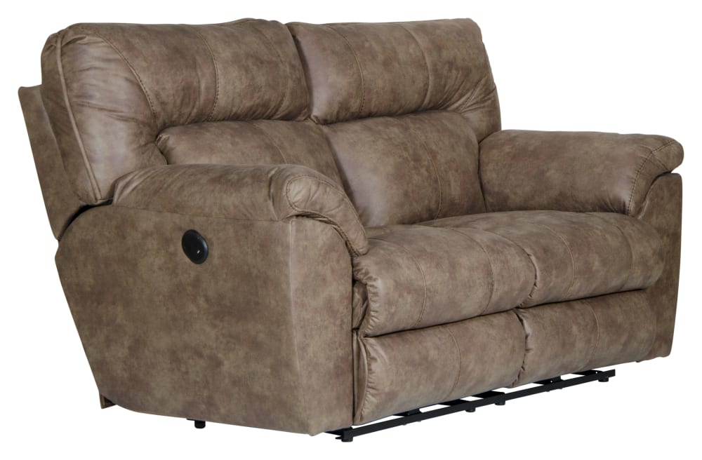 Harrison Collection Coffee Faux Leather Reclining Loveseat