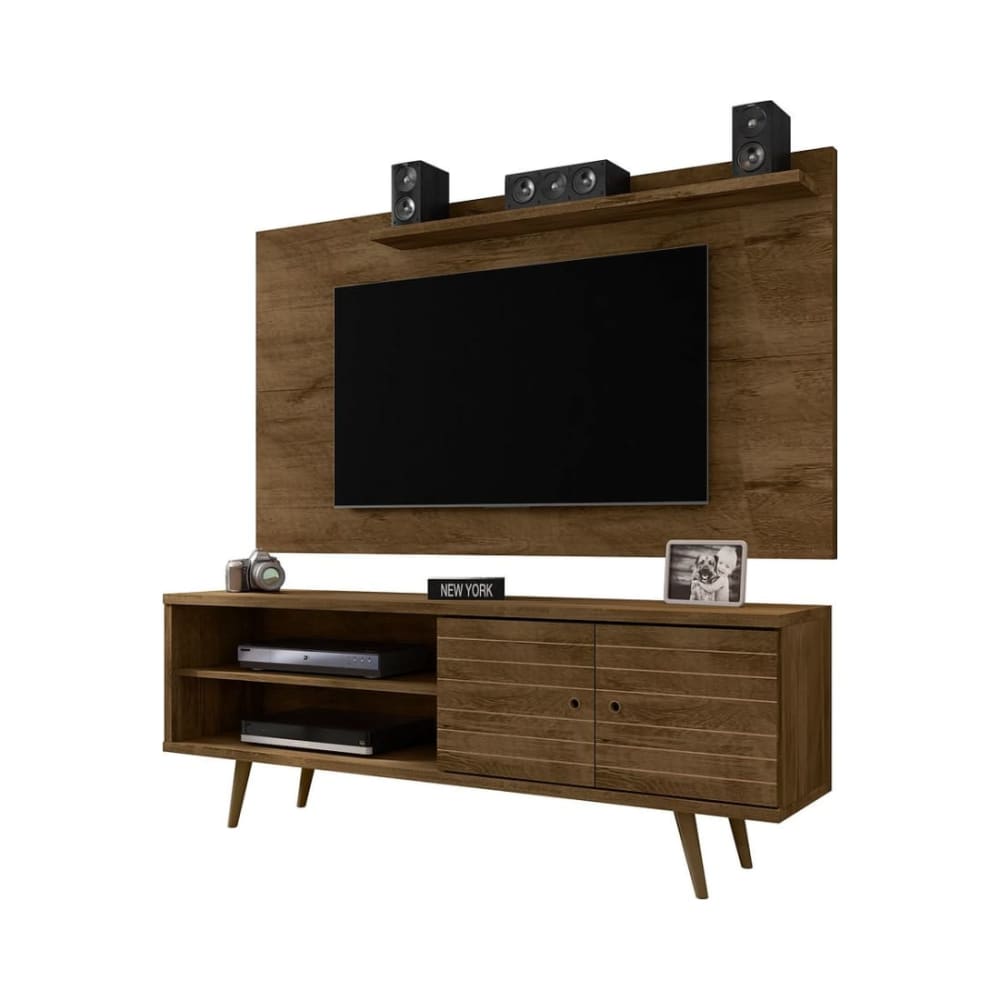 Liberty 62.99" TV Stand and Panel in Rustic Brown