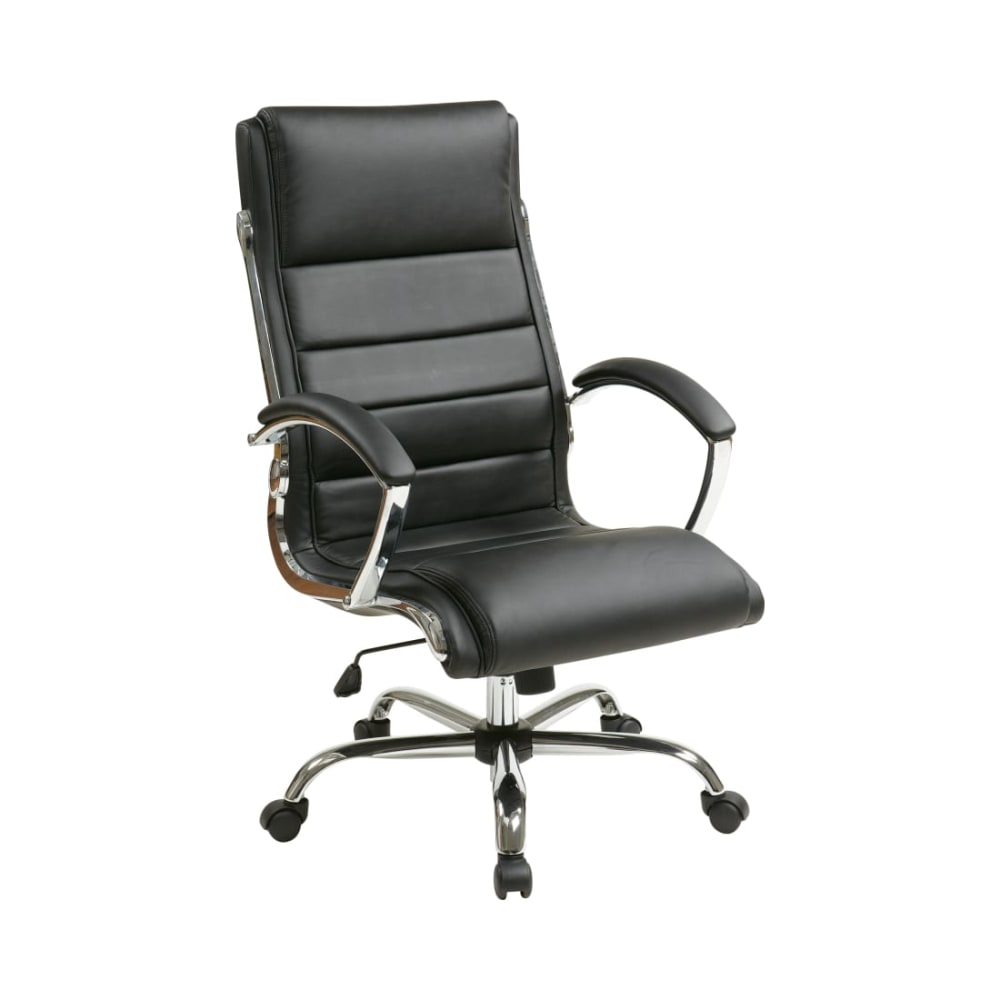 Executive_Chair_with_thick_padded_Black_faux_leather_seat_Main_Image