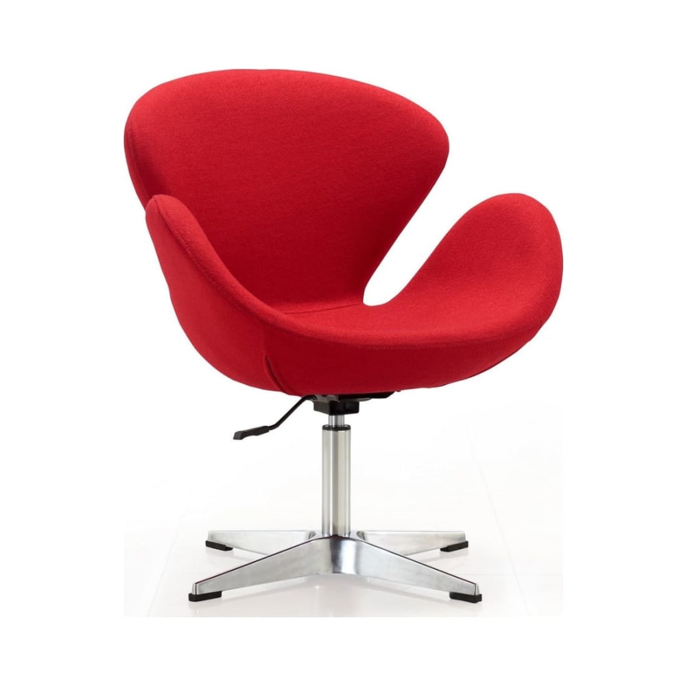 Raspberry Adjustable Swivel Chair in Red and Polished Chrome