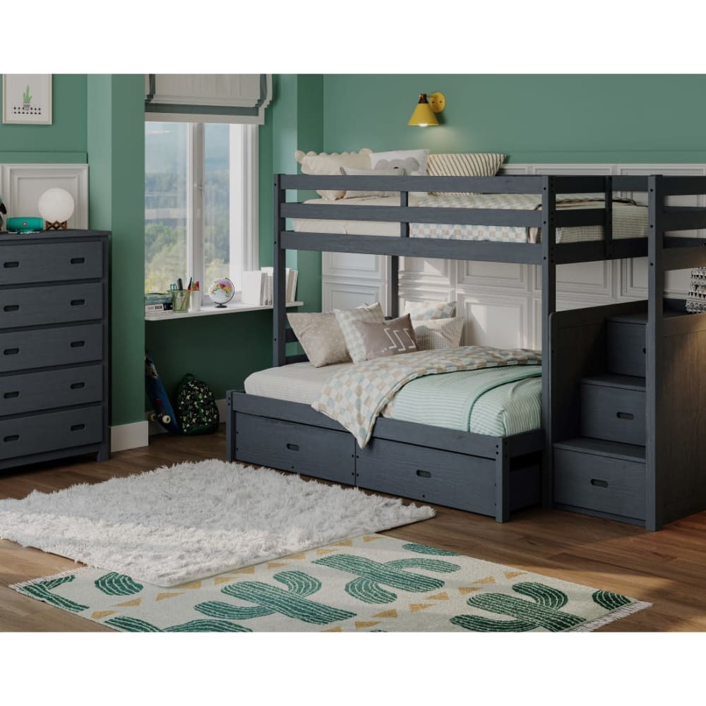 Sawyer Collection Grey Twin over Full Bunkbed