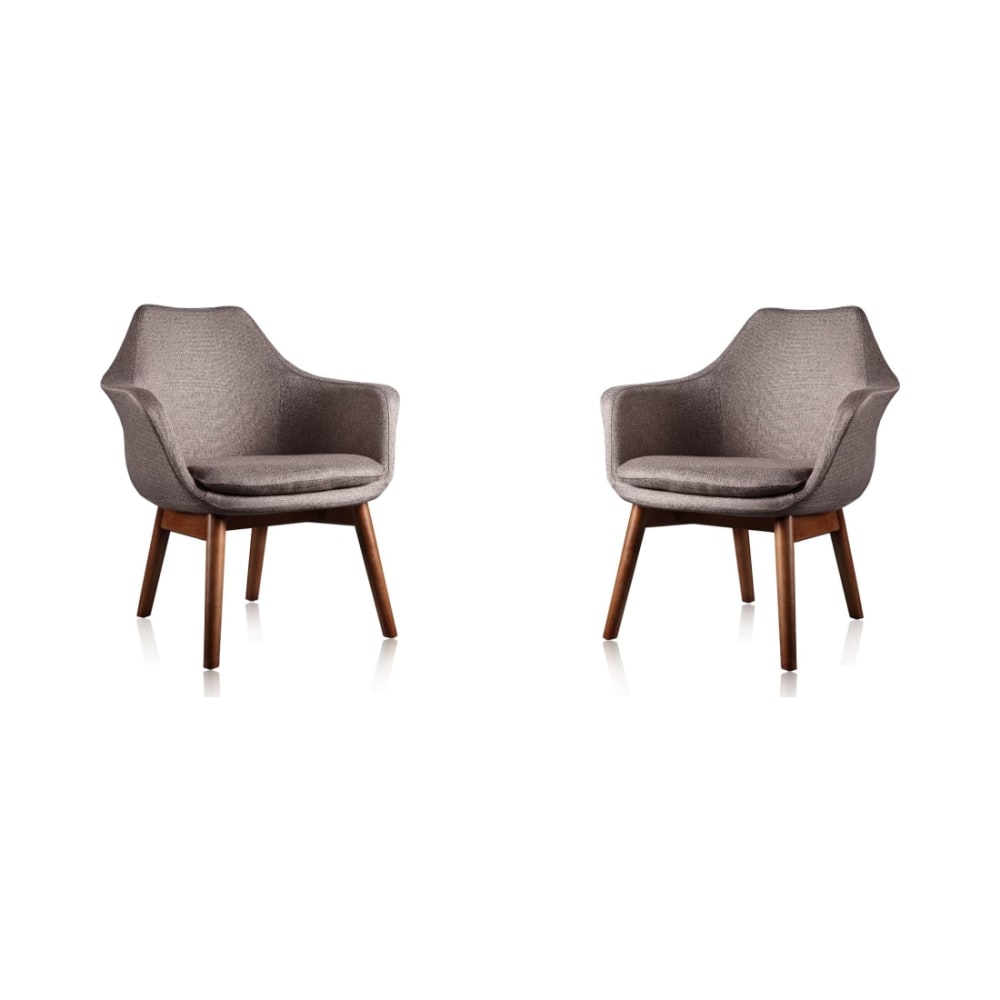 Cronkite Accent Chair in Grey and Walnut (Set of 2)