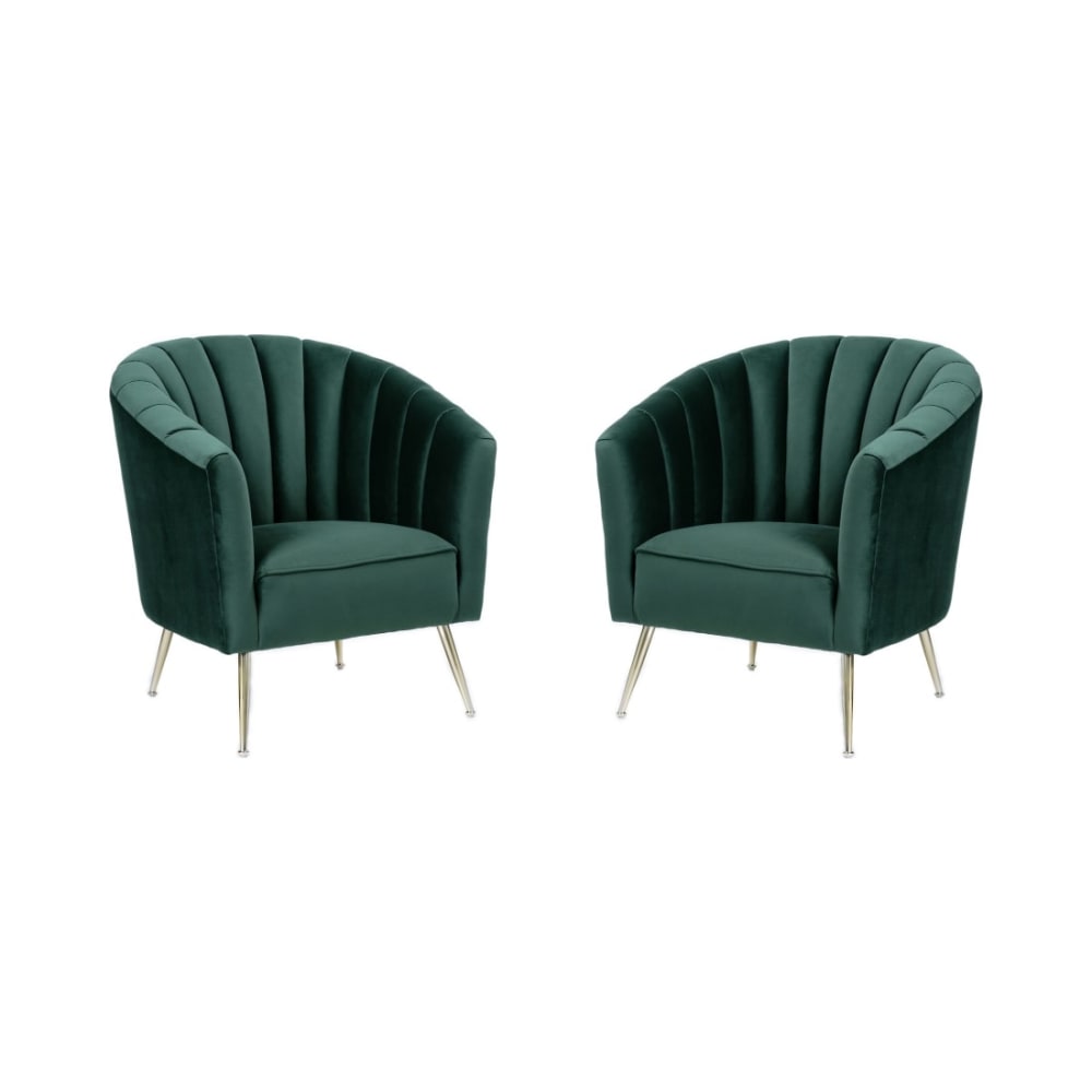 Rosemont Accent Chair in Green and Gold (Set of 2)