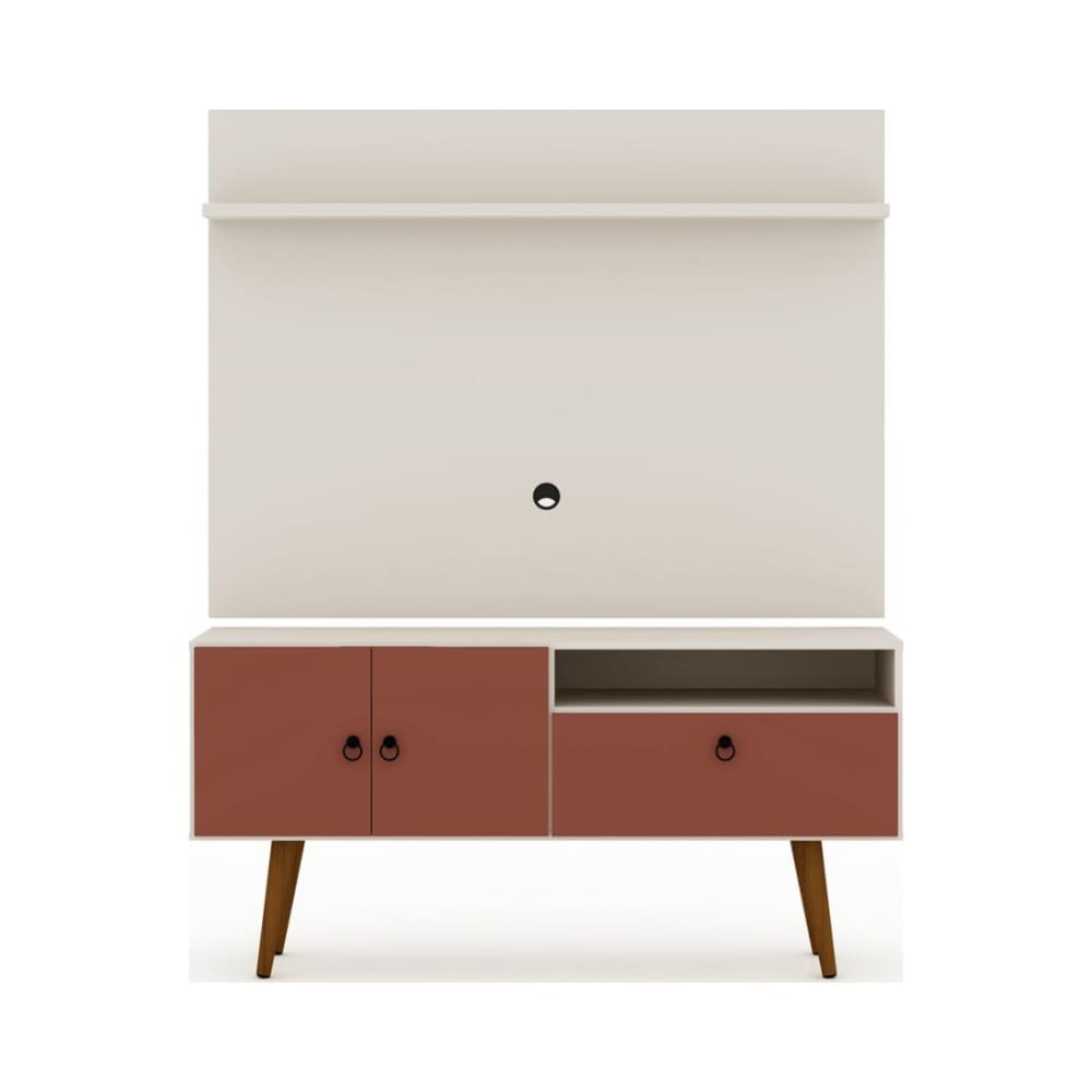 Tribeca 53.94" TV Stand and Panel in Off White and Terra Orange Pink
