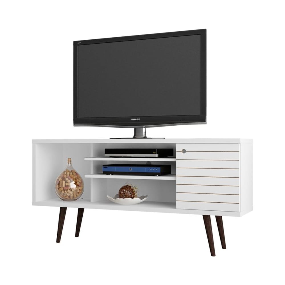 Liberty 53.14" Mid-Century Modern TV Stand in White