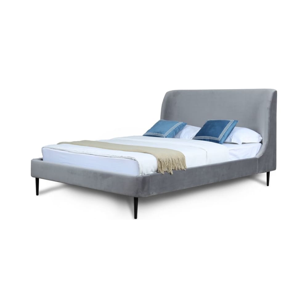 Heather Full-Size Bed in Grey and Black Legs
