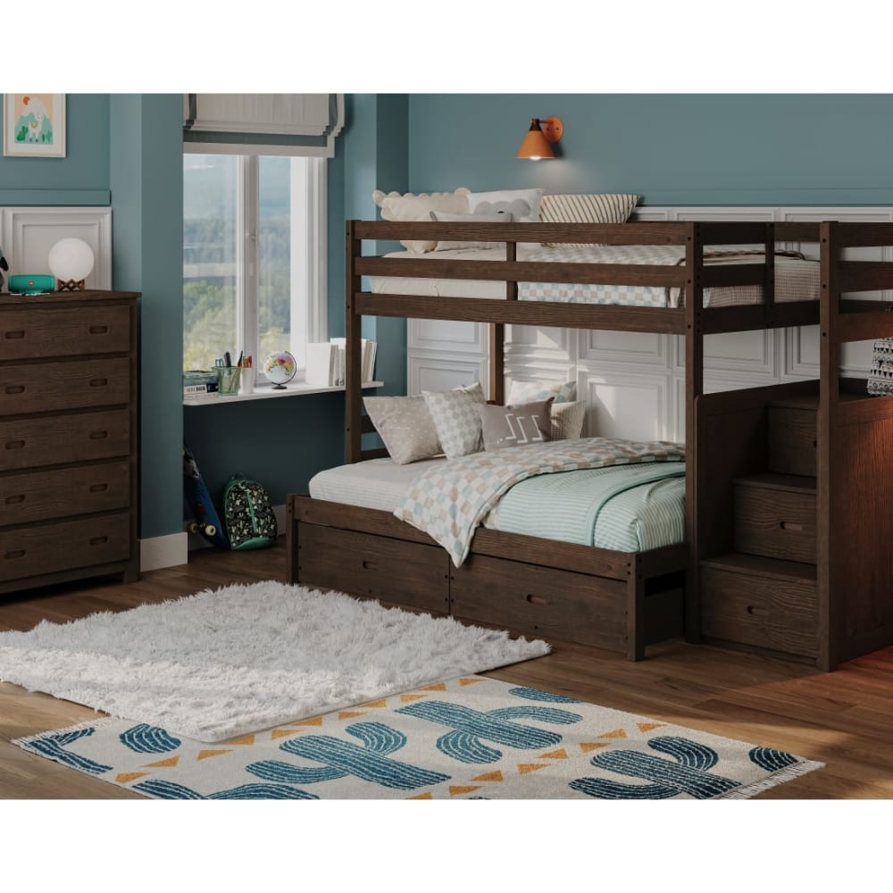 Sawyer Collection Tobacco Twin over Full Bunkbed