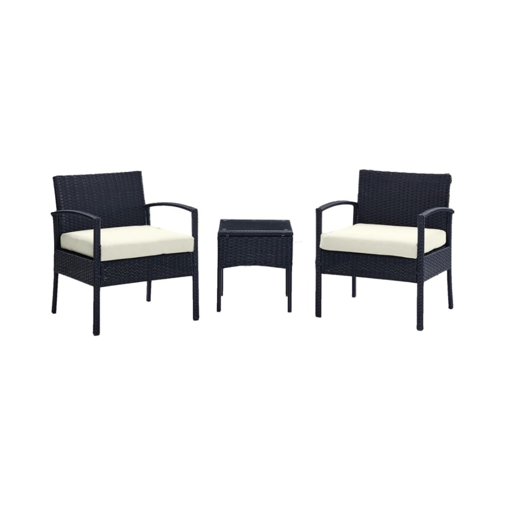 Noli Patio 2-Person Seating Group with End Table with Cream Cushions