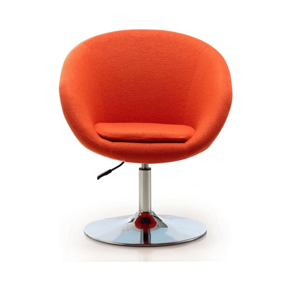 Hopper Swivel Adjustable Height Chair in Orange and Polished Chrome