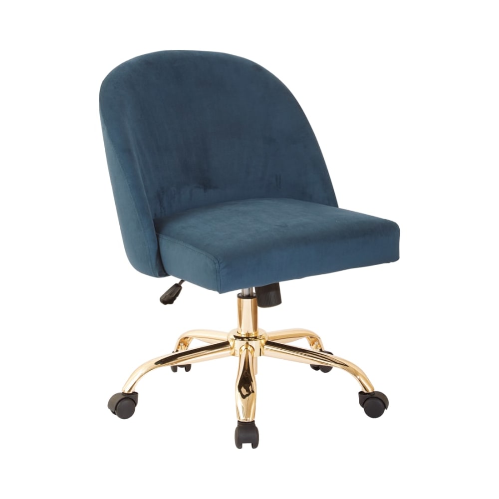 Layton_Mid_Back_Office_Chair_in_Azure_Velvet_with_Gold_Finish_Base_Main_Image
