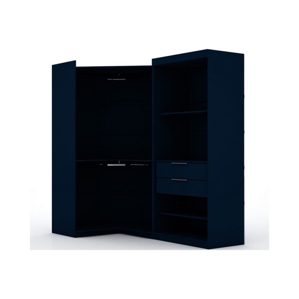 Mulberry Open 2 Sectional Corner Closet - Set of 2 in Tatiana Midnight Blue