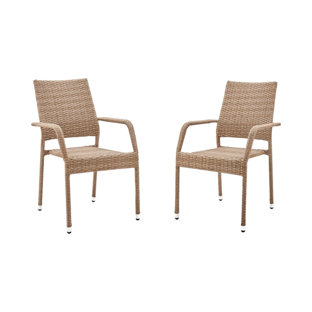 Genoa Patio Dining Armchair in Nature Tan Weave (Set of 2)