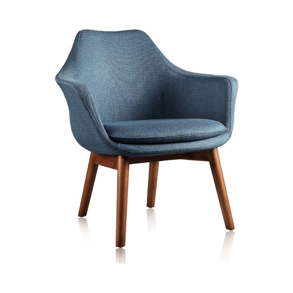 Cronkite Accent Chair in Blue and Walnut