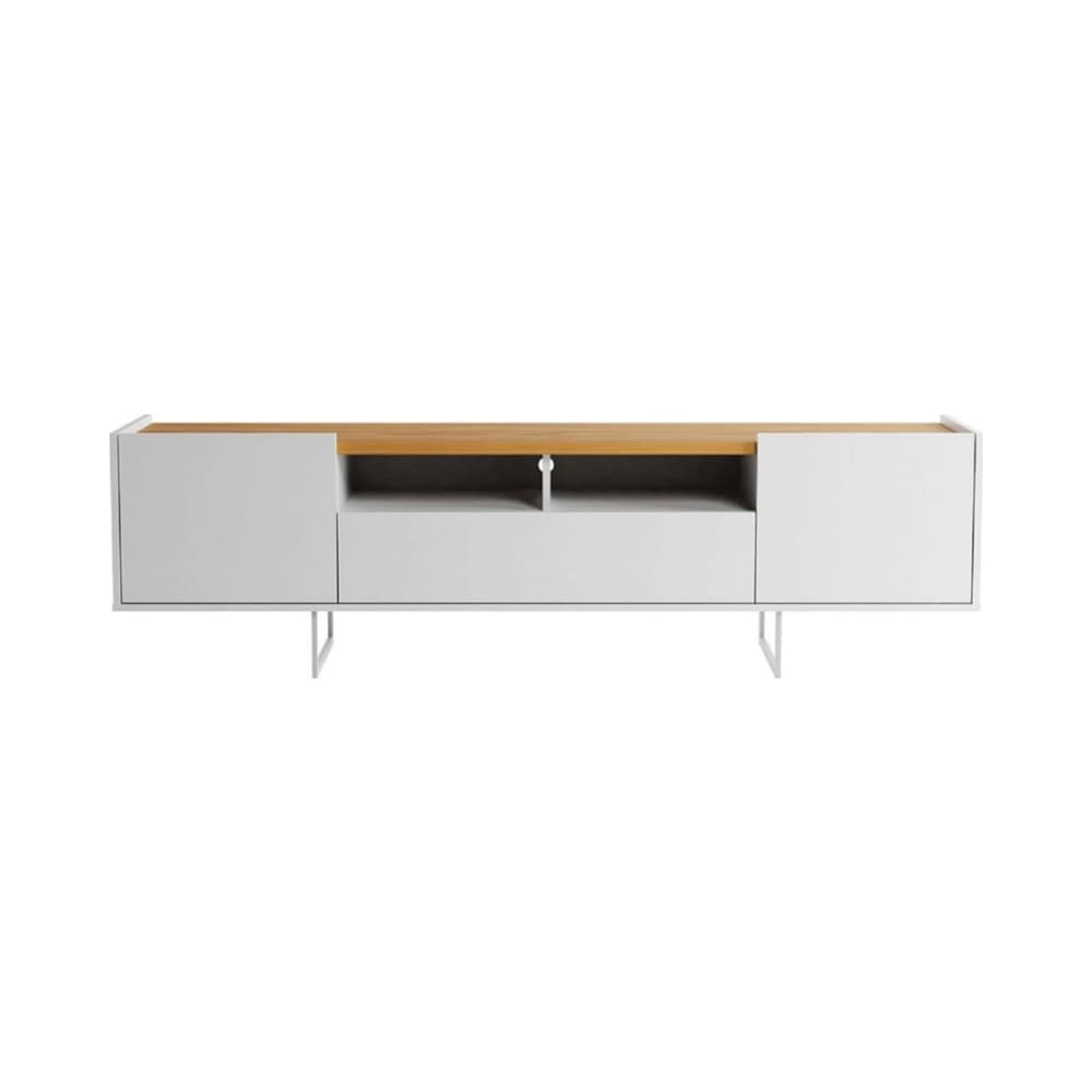 Winston 70.86" TV Stand in White and Cinnamon
