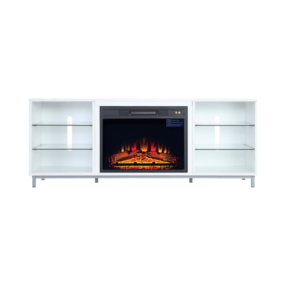 Brighton 60" Fireplace TV Stand in White