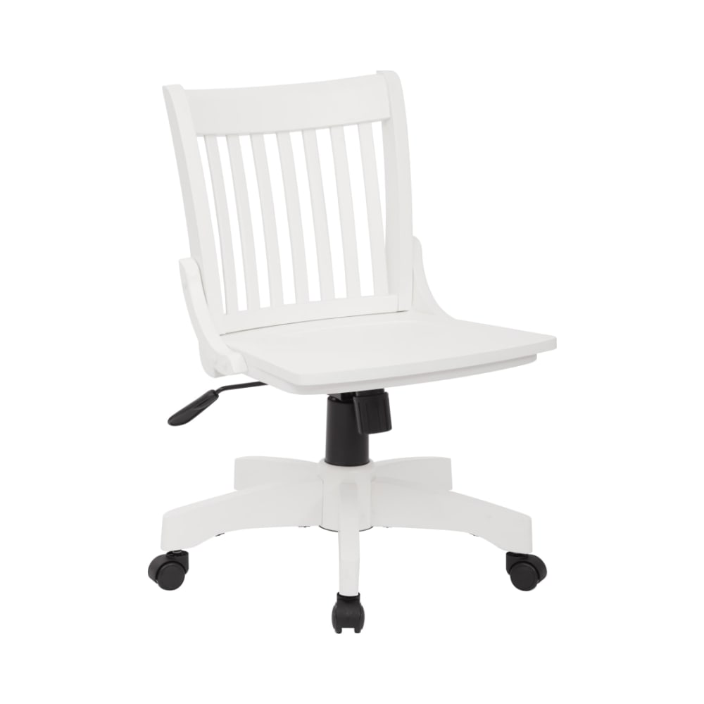Deluxe_Armless_Wood_Bankers_Chair_with_Wood_Seat_in_White_Finish_Main_Image