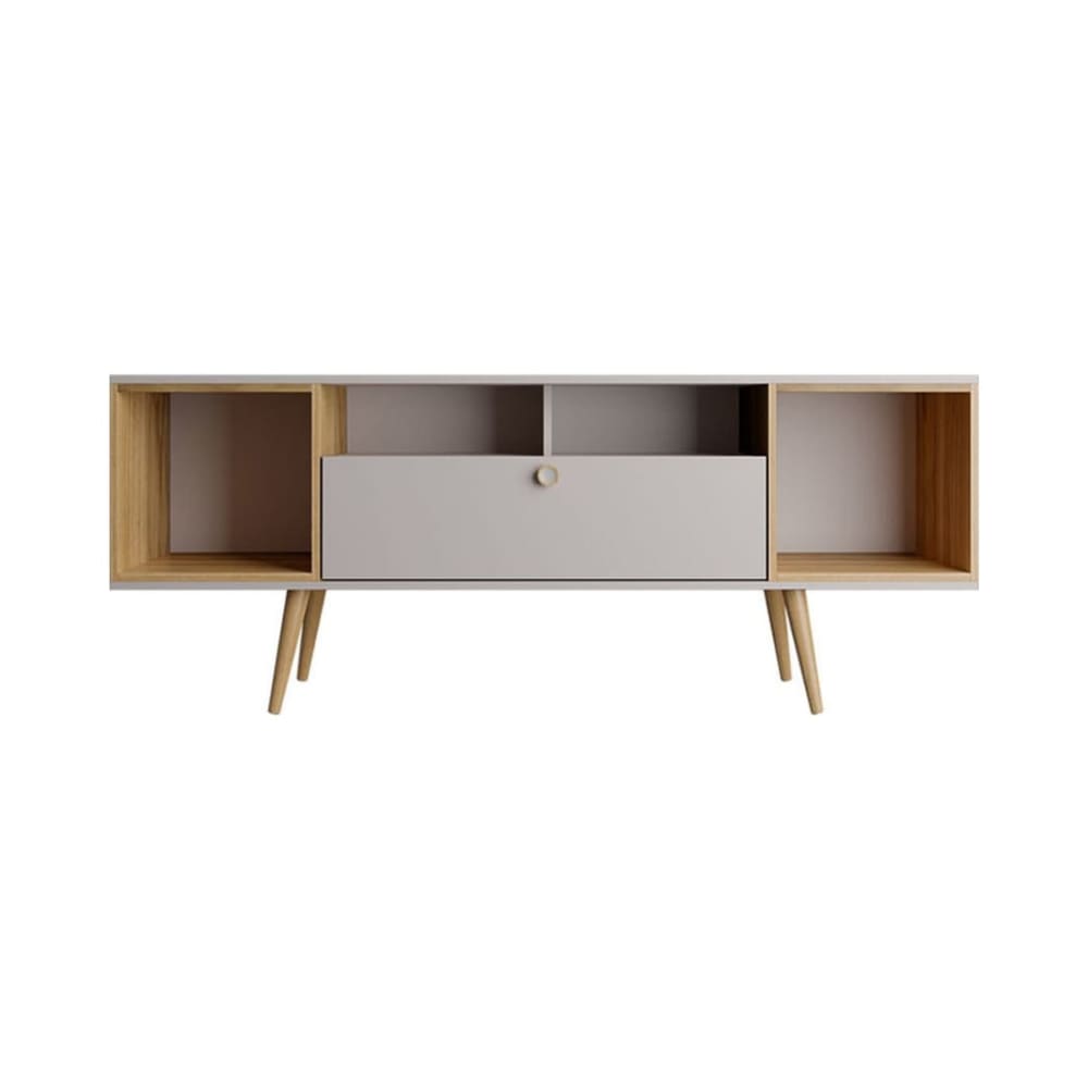Theodore 62.99" TV Stand in Off White and Cinnamon